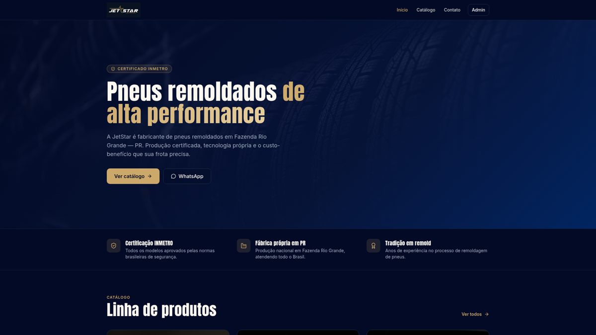 Site criado para JetStar Pneus